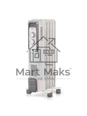 Обогреватель масляный Ballu CUBE BOH/CB-05W (5 секций), белый, 1000 Вт, 15 м2, механический термостат