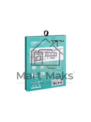 Кабель VCOM USB4 TypeC(M)--TypeC(M), 5K 60Hz, 8K 30Hz 40Gbps, PD 240W, 2м CU560-2M