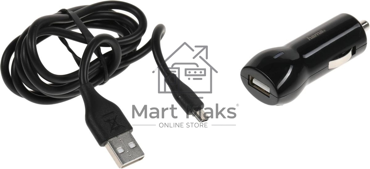 Комплект зар./устр. Hama H-183246 2.4A универсальное кабель microUSB черный (00183246)