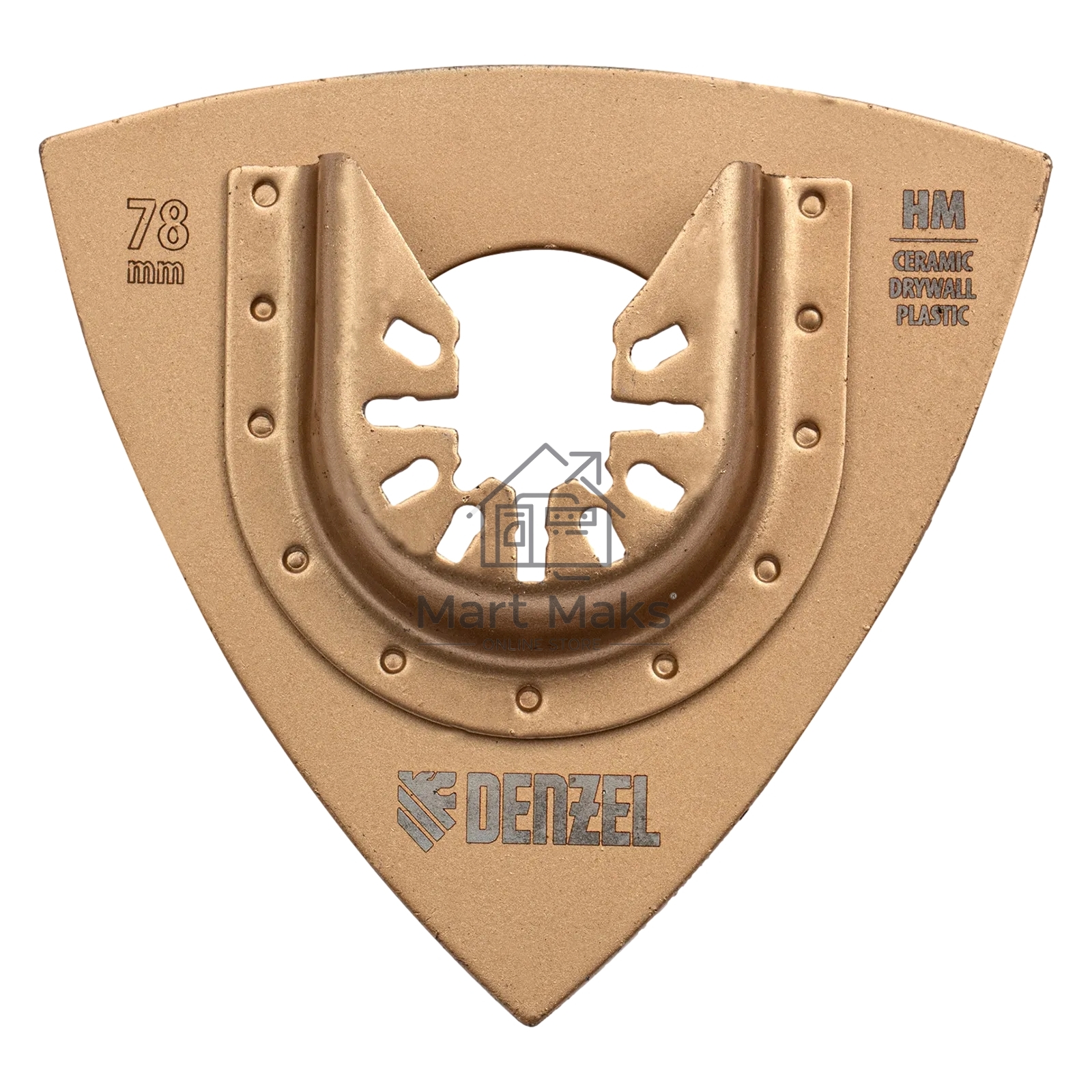 Насадка для МФИ Denzel шлифовальная дельтовидная, HM, по плитке и дереву, 78 мм