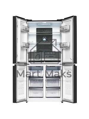 Холодильник Kuppersberg NFFD 186 DX черная нержавеющая сталь трехкамерный 303/172л морозилка сбоку, No Frost, Side by Side