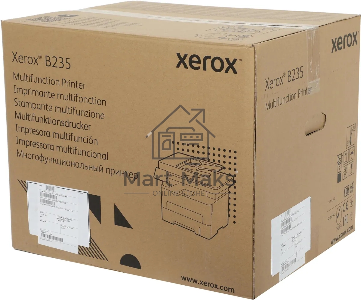 МФУ лазерный Xerox B235 (B235V_DNI), A4, ч/б, печ. до 34 стр/мин., скан. до 23 стр/мин., 600x600dpi, Wi-Fi, USB, Ethernet
