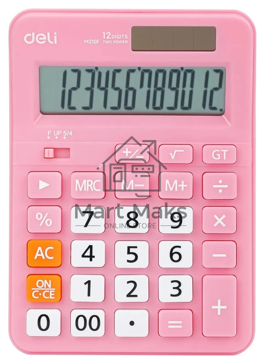Калькулятор настольный Deli EM210FPINK розовый 12-разр.