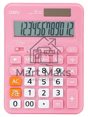 Калькулятор настольный Deli EM210FPINK розовый 12-разр.