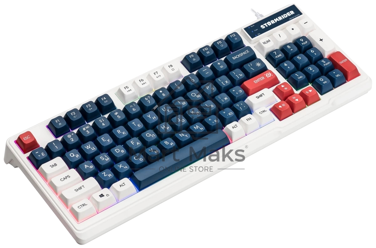 Игровая клавиатура проводная Defender Stormrider GK-425 RU,бел/син,94кн+FN,радуж,1.75м