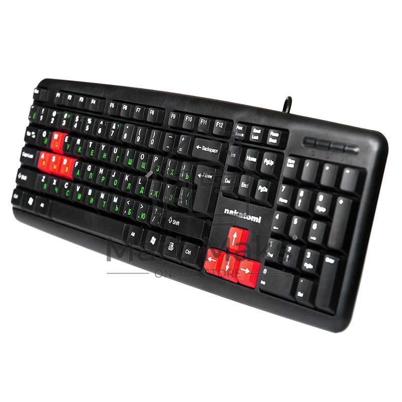 Клавиатура NAKATOMI KN-02U USB черный-красный