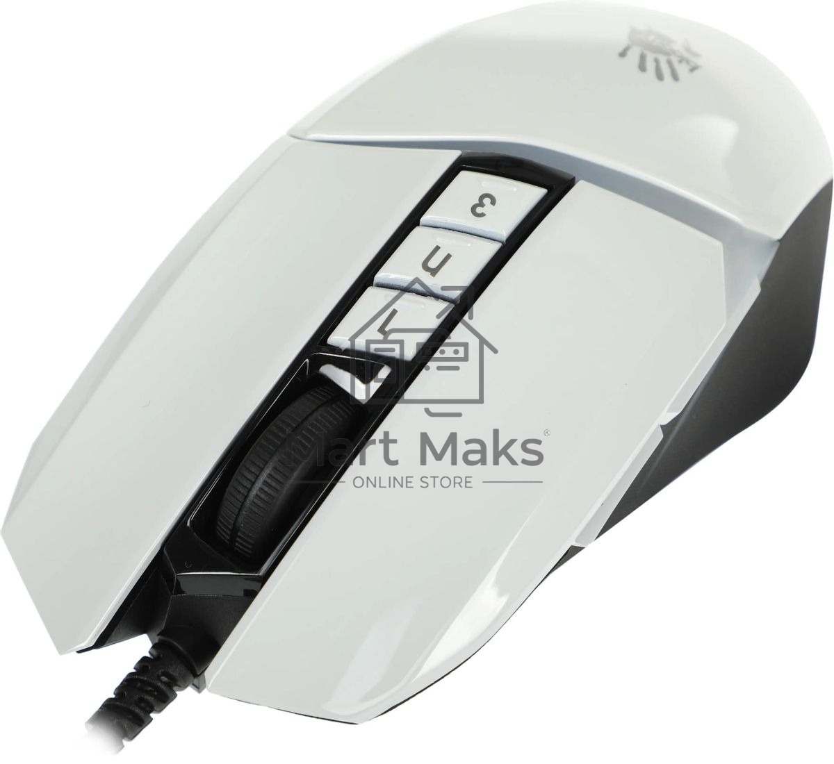 Мышь проводная A4Tech Bloody W60 Max белый, 10000 dpi, USB, кнопки - 10