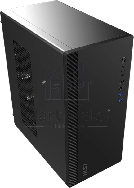 Корпус ПК без блока питания/ Case MSI PRO SHIELD M100P, Midi-Tower, 1x80мм, 2xUSB 3.2, 2xUSB 2.0, mATX, mITX Black