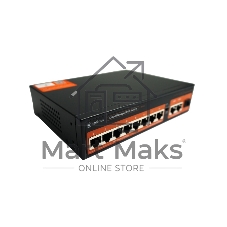 Коммутатор Optimus U1IC-6F2G/2G/1S, 6×100 Мбит/с PoE+ + 2×1 Гбит/с PoE+ + 2×1 Гбит/с Uplink + 1×1 Гбит/с SFP Uplink, настраиваемый