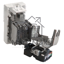 Вставка Mosaic 22.5x45, RJ-45 STP, кат.5e, со шторкой и увеличенным окном маркировки, белая