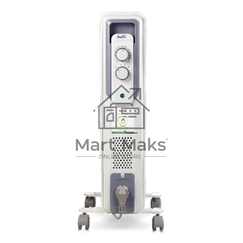 Масляный обогреватель Ballu CUBE BOH/CB-05W (5 секций), белый, 1000 Вт, 15 м2, механический термостат