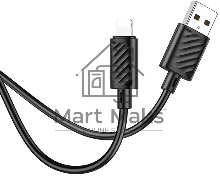 Кабель Hoco X88 Gratified USB (m)-Lightning (m) 1м черный коробка