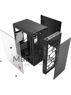 Компьютерный корпус Bloody BD-CC101 черный без БП mATX 1x80мм 1x92мм 2x120мм 2xUSB 2.0 1xUSB 3.0 audio