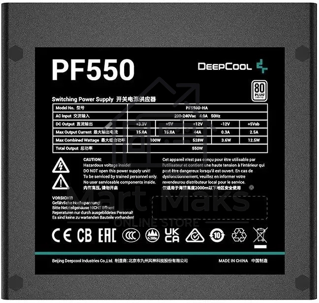 Блок питания Deepcool / Gamerstorm PF550 (R-PF550D-HA0B-WDEU)