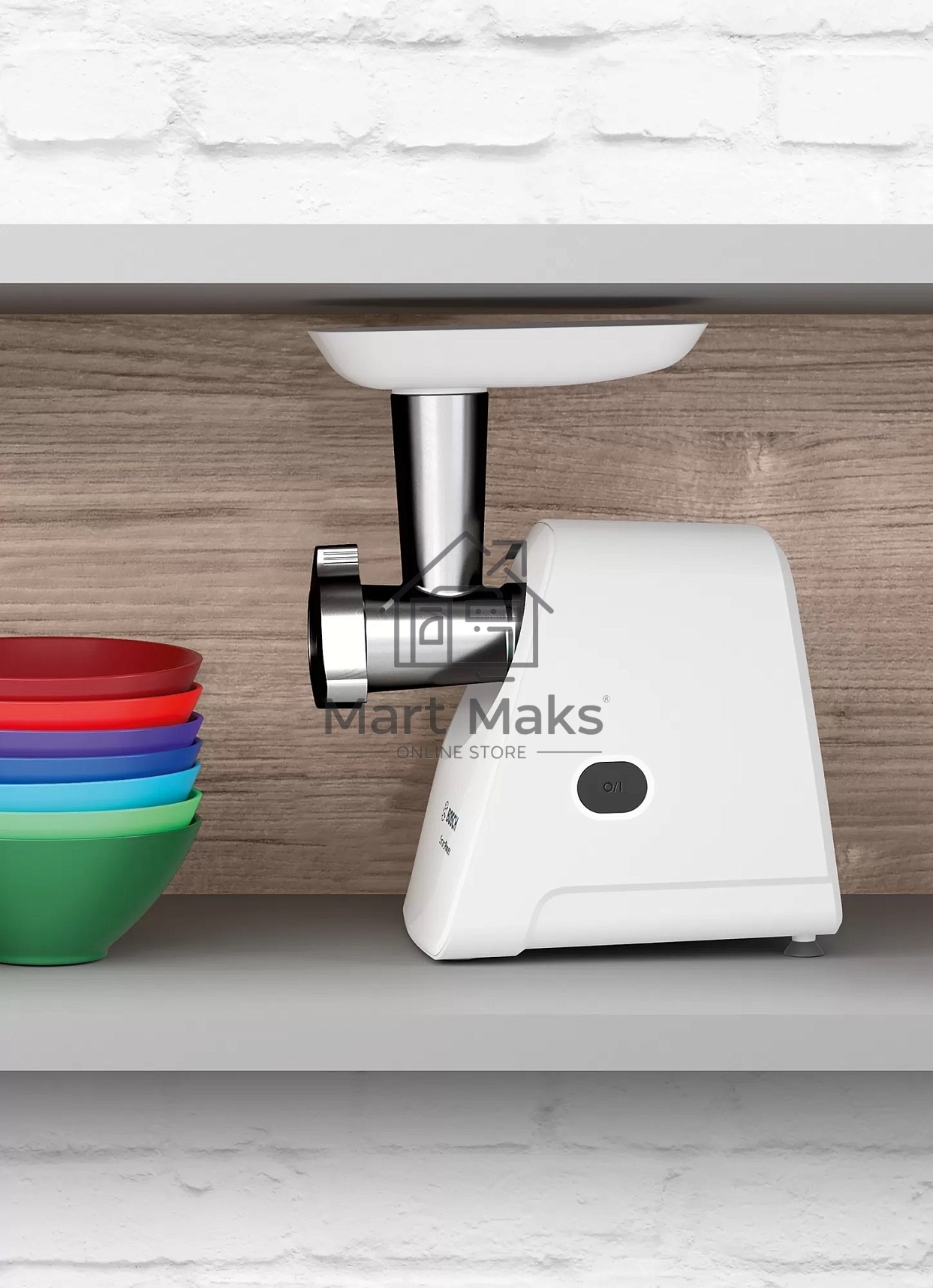 Мясорубка электрическая Bosch MFW2520W белый, 1500 Вт, 1.7 кг/мин, насадки - 4