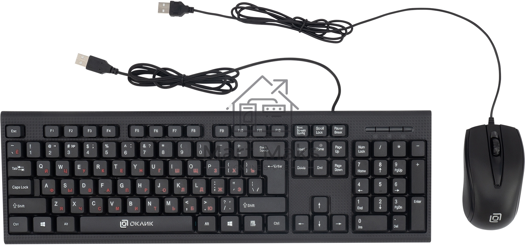 Клавиатура + мышь Oklick 630M клав:черный мышь:черный USB