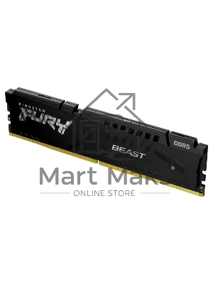 Оперативная память Kingston Fury Beast, DDR5, 32Gb (1x32GB), 6400MHz, CL32, DIMM, радиатор, черный