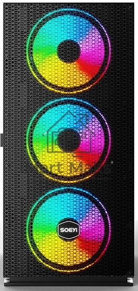 Компьютерный корпус SOEYI «AX8-B20 SOEYI ATX case with черный coating front panel with flat bigger mesh, without»