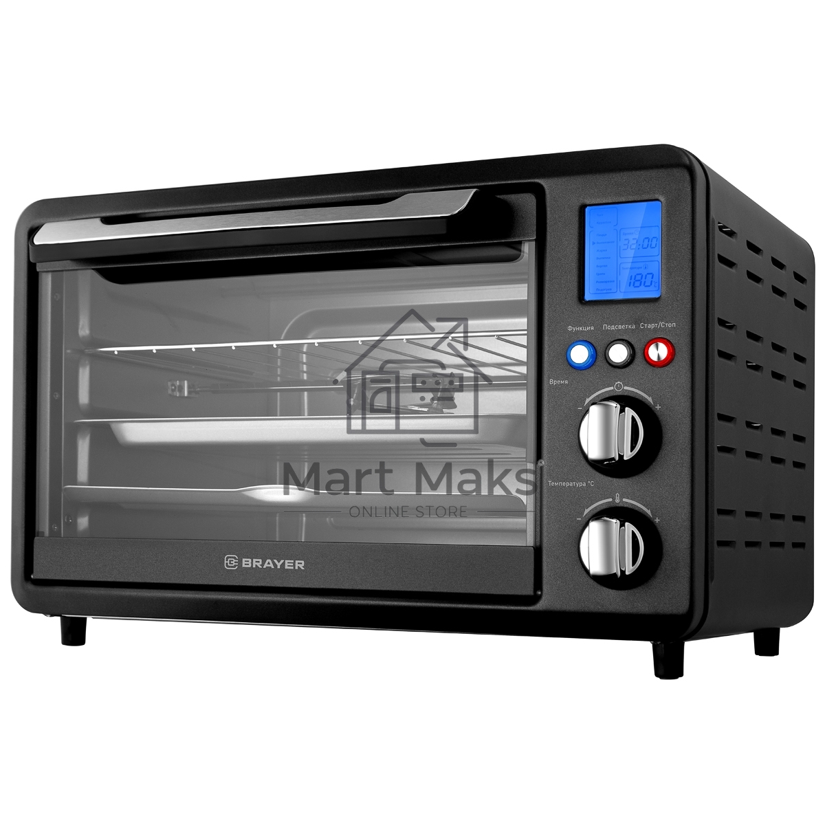 Мини-печь BRAYER BR2601 Мощность 1500 Вт Объем 25 л