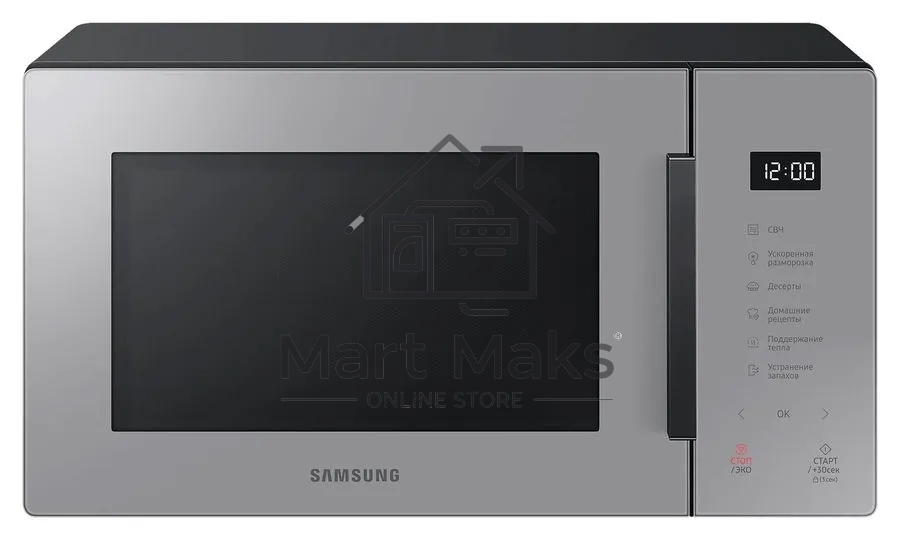 Микроволновая печь Samsung MS23T5018AG/BW серый, 23 л, 800 Вт, переключатели - сенсор