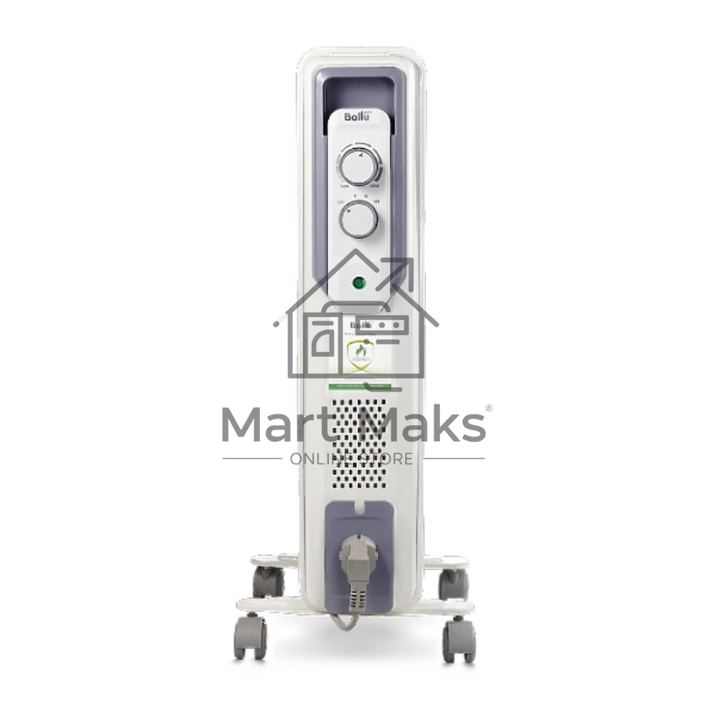 Масляный обогреватель Ballu CUBE BOH/CB-07W (7 секций), белый, 1500 Вт, 15 м2, механический термостат