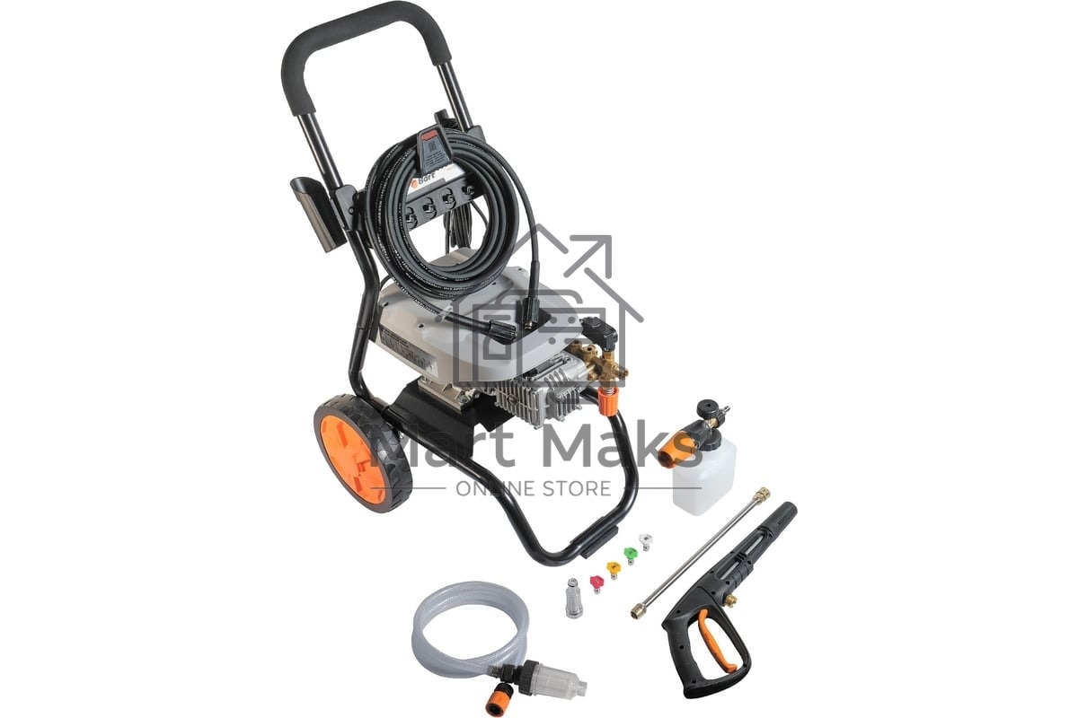 Мойка высокого давления Bort KEX-2800 2500 Вт, максимальное давление 125 бар, рабочее давление 105 бар, 12 л/мин, 23 кг, набор аксессуаров 10шт