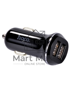 Автомобильная зарядка HOCO Z1 2xUSB, 2.1A, 11W, черный