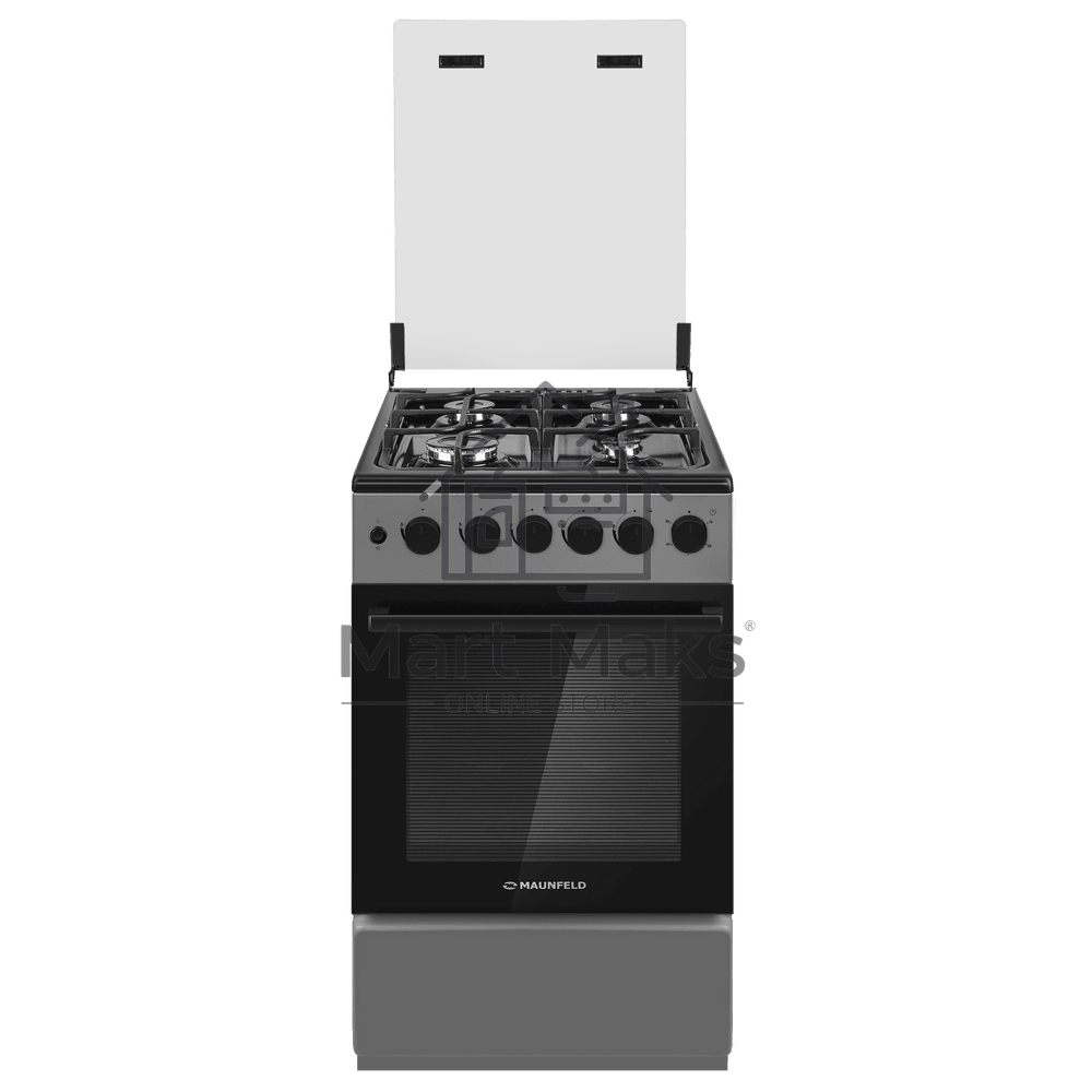 Плита газовая Maunfeld MGC50GCGR08D серый, конфорок 4 шт, духовка 59 л, 50 см x 89 см x 65 см