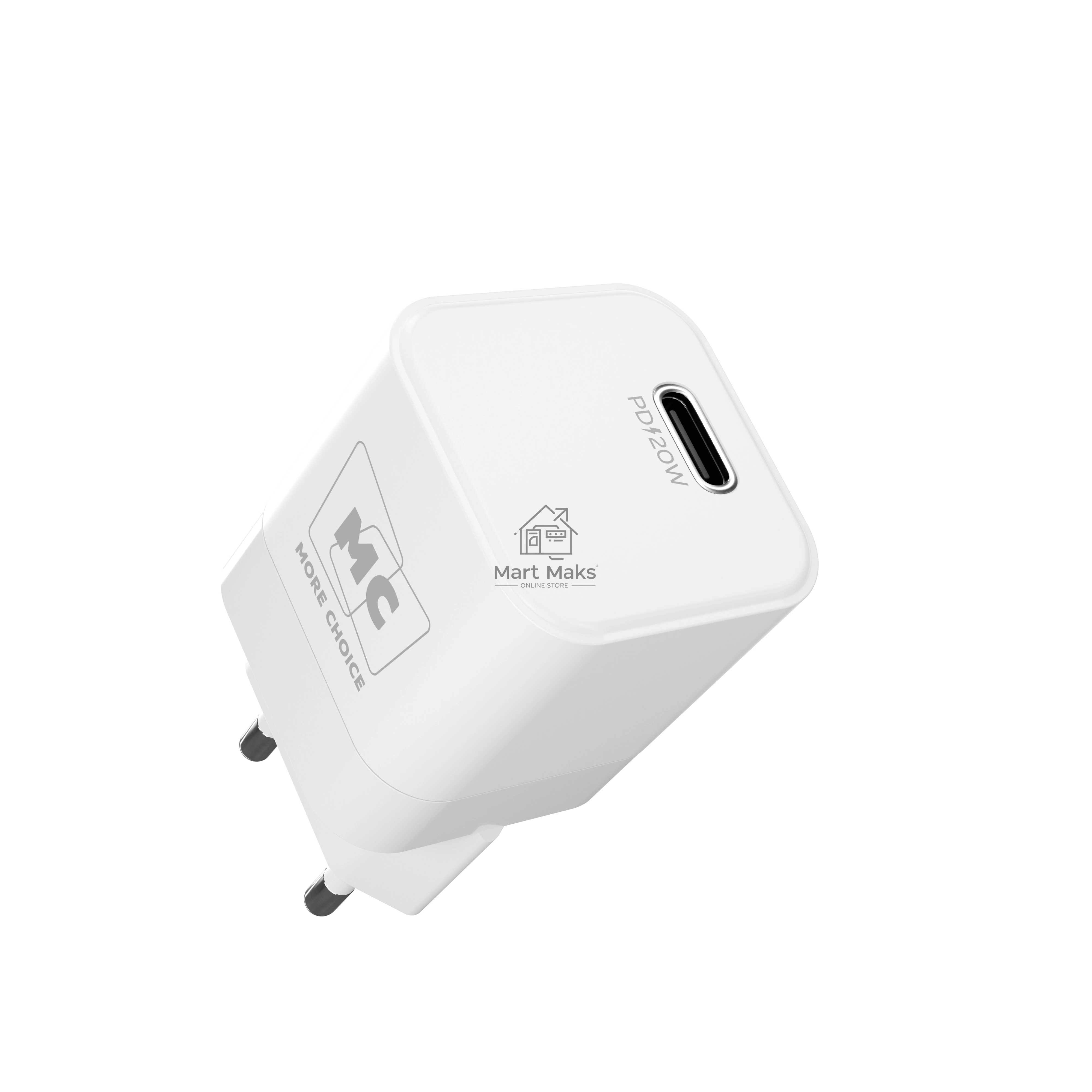 Зарядное устройство MORE CHOICE (4620202555854) NC86a 1Type-C 3.0A PD 20W для Type-C Type-C, белый
