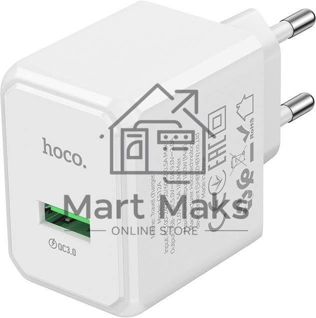 Сетевое зарядное устройство HOCO CS12A 1USB 3.0A QC3.0 18W, белый