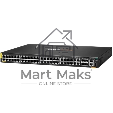 Коммутатор HPE Aruba Networking CX 6200F 48G Class 4 PoE 4SFP+ 740W, 48×1 Гбит/с PoE+ + 4×10 Гбит/с SFP+ Uplink, управляемый