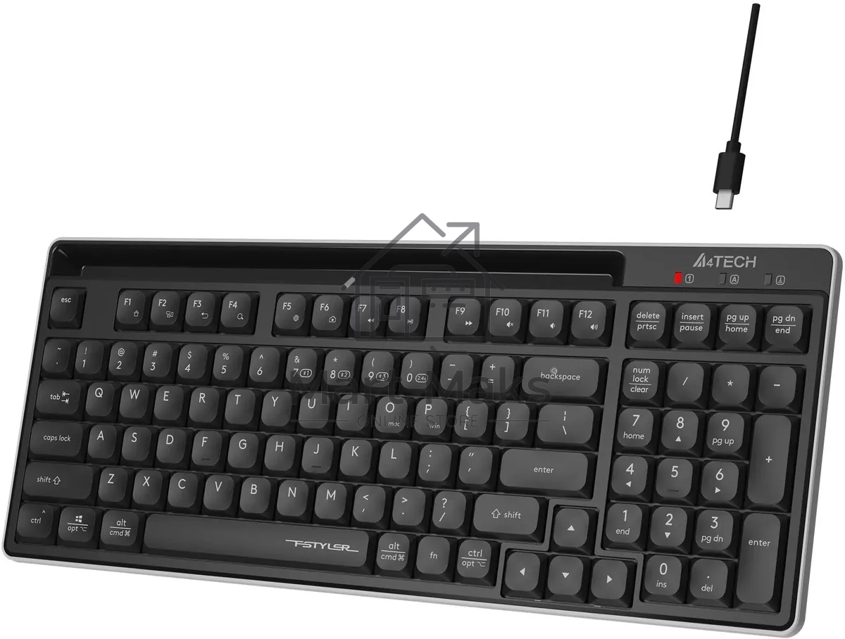 Клавиатура A4Tech Fstyler FBX70C беспроводная, USB, Bluetooth/Радиоканал, черный