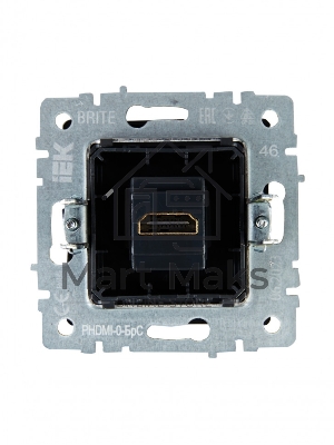 Розетка HDMI IEK BRITE РHDMI-0-БрС сталь