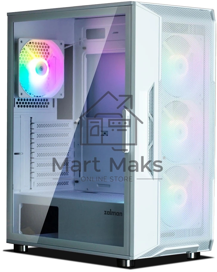 Компьютерный корпус MidiTower Zalman I3 NEO белый (ATX, front mesh, USB 2.0 x1, USB 3.0x2, 4x120мм RGb fan, без БП) (I3 NEO White)