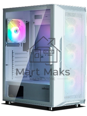 Компьютерный корпус MidiTower Zalman I3 NEO белый (ATX, front mesh, USB 2.0 x1, USB 3.0x2, 4x120мм RGb fan, без БП) (I3 NEO White)