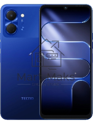 Смартфон Tecno Spark Go 3 64Gb 4Gb синий моноблок 3G 4G 2Sim 6.75