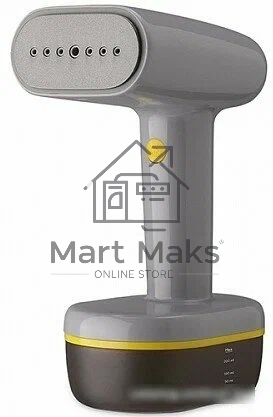 Ручной отпариватель BQ SG1007H Gray-Yellow, Мощность 1800 Ватт, 2 в 1: Отпаривание и глажка, Быстрый нагрев, Вертикальное и горизонтальное отпаривание, Сухая глажка, Щетка-насадка в комплекте, Резервуар для воды 260 мл, Постоянный пар до 35 г/мин, Тефлоно