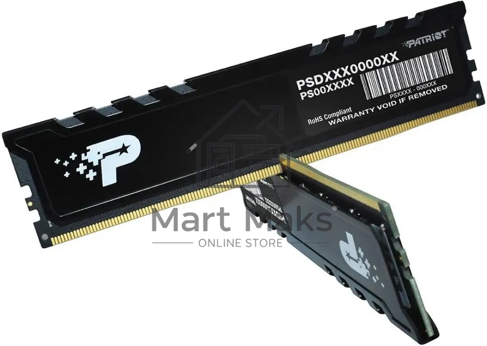 Оперативная память Patriot Signature Premium, DDR5, 64GB (2x32 GB), 4800 MHz, CL40, DIMM, радиатор, черный