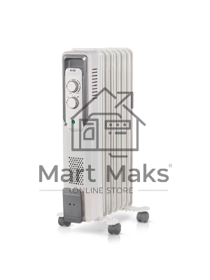 Обогреватель масляный Ballu CUBE BOH/CB-07W (7 секций), белый, 1500 Вт, 15 м2, механический термостат