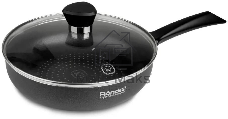 Сковорода Rondell Arabesco RDA-578, 26см, с крышкой, серый