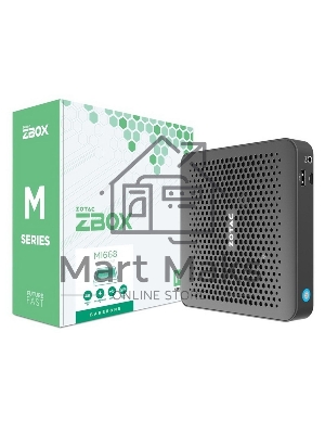 Мини ПК ZOTAC ZBOX MI668, Barebone, Intel i7-1360P, 2x DDR5-5200/4800 SODIMM, M.2 SSD SLOT, 2x GLAN, WIFI, BT, USBDRV, DP/HDMI, EU+UK PLUG 