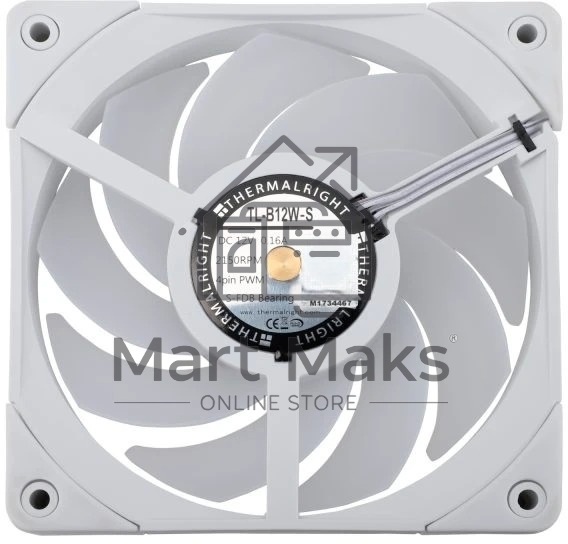 Вентилятор для корпуса Thermalright TL-B12W-S ARGB 120х120x25.6 белый 4-pin 28.1дБ Ret