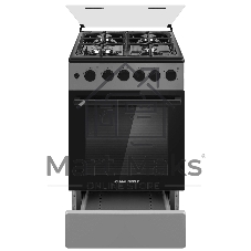 Плита газовая Maunfeld MGC50GCGR08D серый, конфорок 4 шт, духовка 59 л, 50 см x 89 см x 65 см