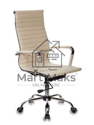 Кресло руководителя Бюрократ CH-883/IVORY слоновая кость, искусственная кожа, крестовина хром (упаковка из 2х шт)