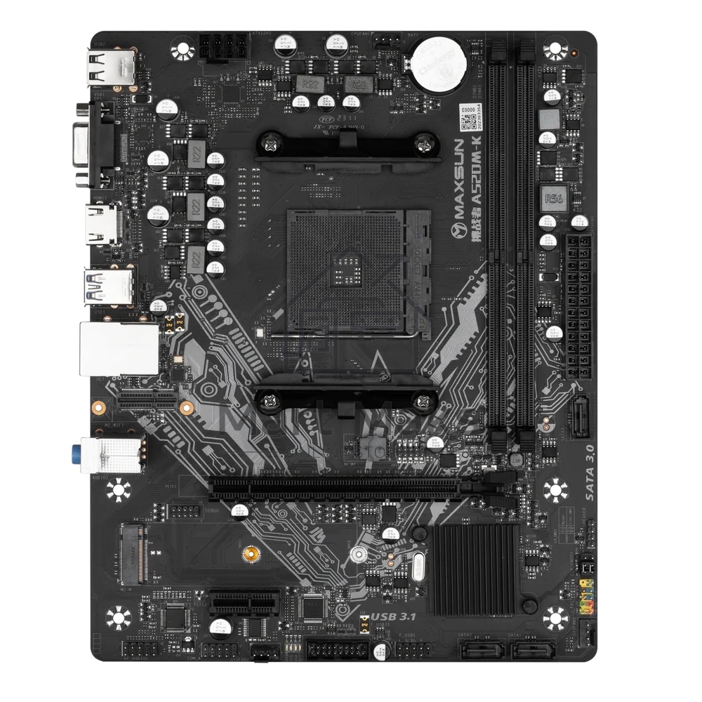 Материнская плата Maxsun Challenger A520M-K, AM4, AMD A520, 2xDDR4, 3xSATA, 1xM.2, 1xPCIe 3.0 x16, 1xPCIe 3.0 x1, 1xHDMI, 1xVGA, 1x 1Gb LAN, 2xUSB-A 3.2 Gen 1, 4xUSB-A 2.0, 3x3.5 мм, 5.1, M-ATX