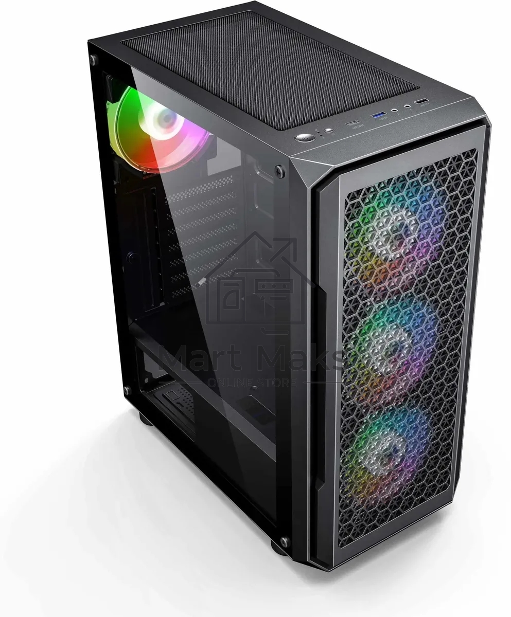 Компьютерный корпус Accord 3338 черный без БП ATX 1xUSB2.0 1xUSB3.0 1xUSB3.1 audio bott PSU