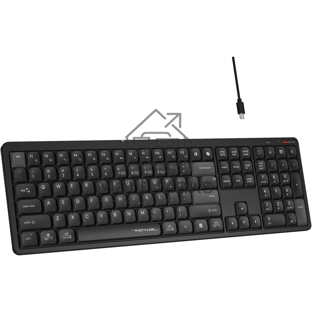 Клавиатура A4Tech Fstyler FBX55C черный USB беспроводная BT/Radio slim Multimedia (FBX55C)