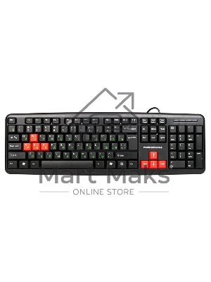 Клавиатура проводная NAKATOMI KN-02U USB черный-красный