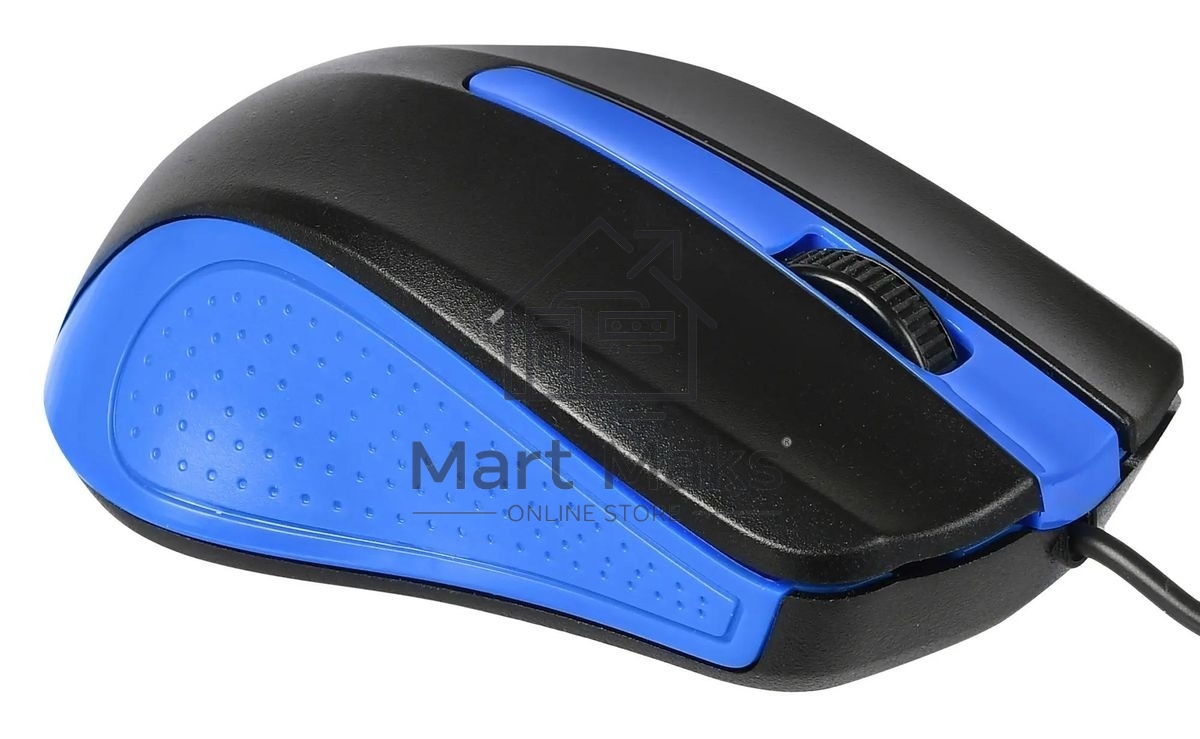 Мышь проводная Acer OMW011 черный/синий, 1200 dpi, USB, кнопки - 3