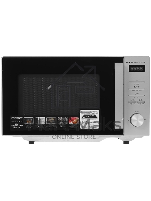 Микроволновая печь CASO M 20 Ceramic Gourmet серебристый/черный, 20 л, 700 Вт, переключатели - кнопки, поворотный механизм